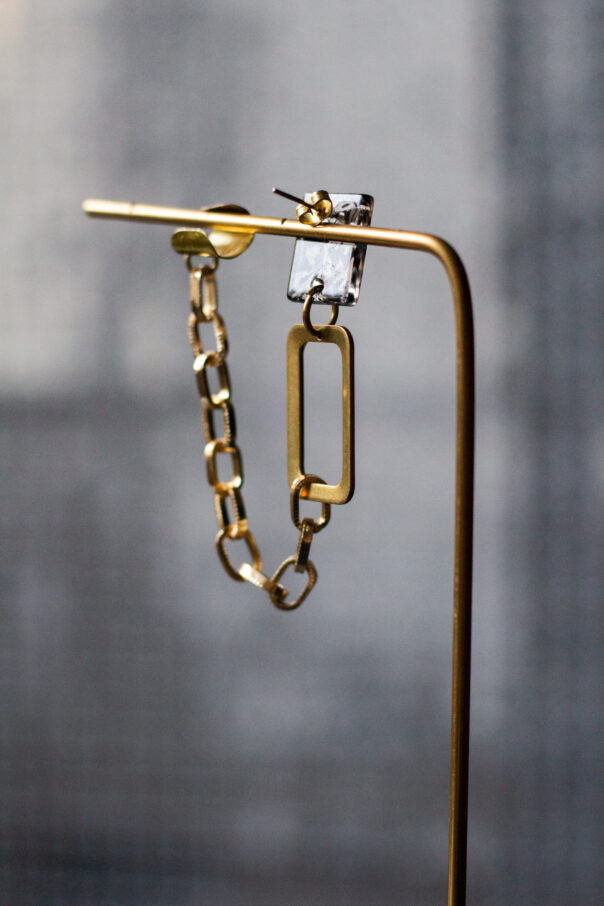 Ohrring goldene Earcuff Kette